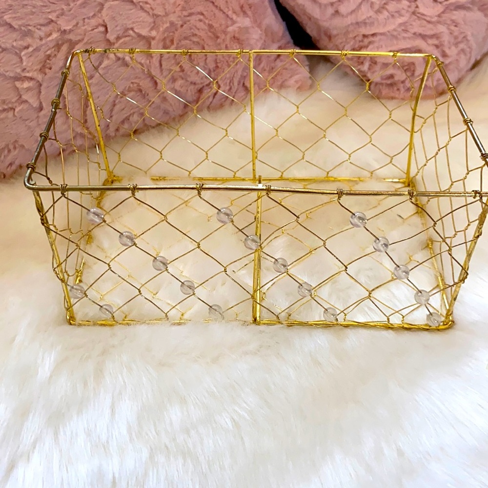 Gold tone wired basket